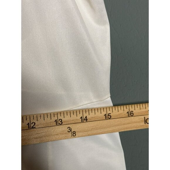 VTG 1960s Von Raalte Nylon Slip Dress Ivory V-Neck Sleeveless Mini Ruffle Trim - Picture 7 of 10